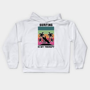 Surfing Is My Therapy Kids Hoodie